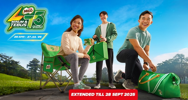 MILO® DRINK & REDEEM PROGRAMME HAS BEEN EXTENDED TILL 28 SEPT 2025!
